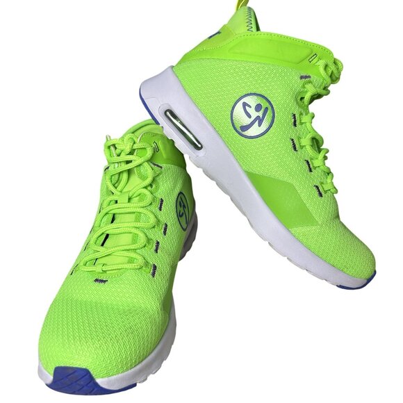 Zumba Sneakers Air Funk Green Women's Sz 6.5 Mid Top Dance Fitness Workout - Picture 1 of 10